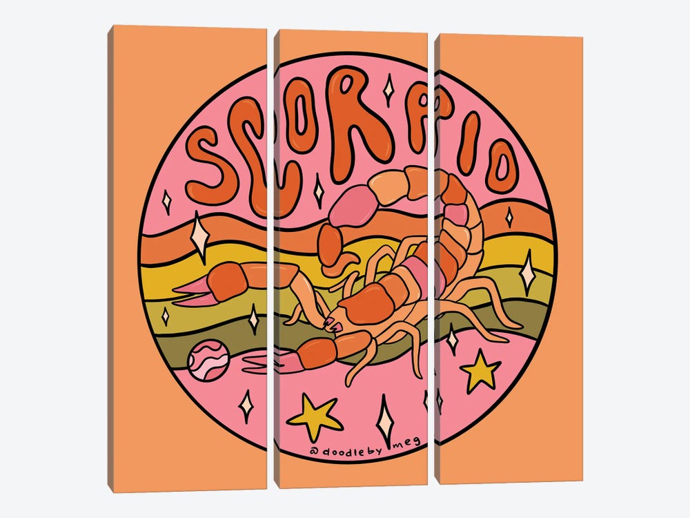 Scorpio by Doodle By Meg 3-piece Canvas Art Print