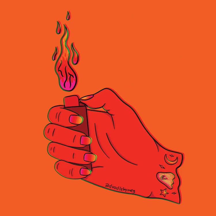 Lit Lighter by Doodle By Meg wall art