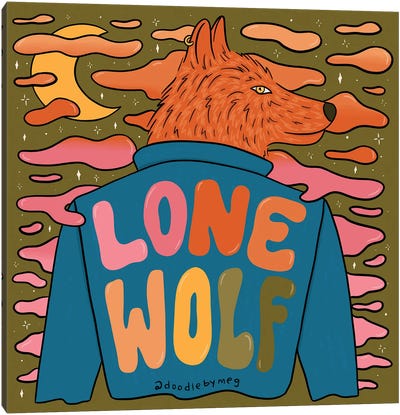 Lone Wolf Canvas Art Print - Doodle By Meg