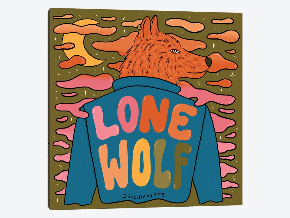 Lone Wolf by Doodle By Meg 1-piece Art Print