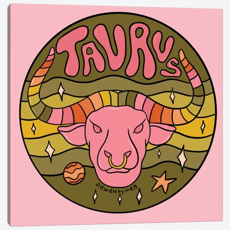 Taurus Canvas Print #DDM9} by Doodle By Meg Art Print