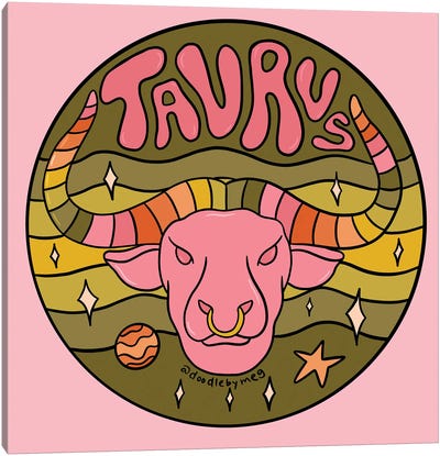 Taurus Canvas Art Print - Doodle By Meg