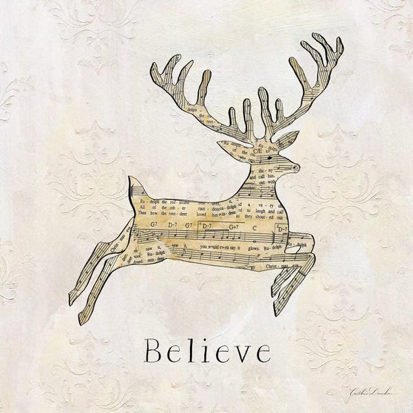 Reindeer: Vintage Christmas Believe by Caitlin Dundon
