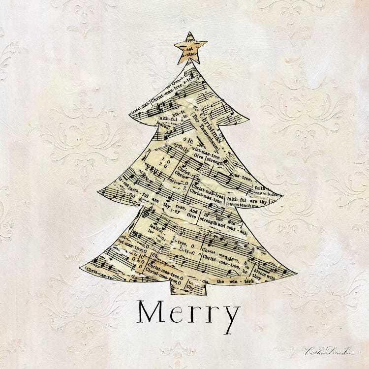 Vintage Christmas Merry by Caitlin Dundon wall art