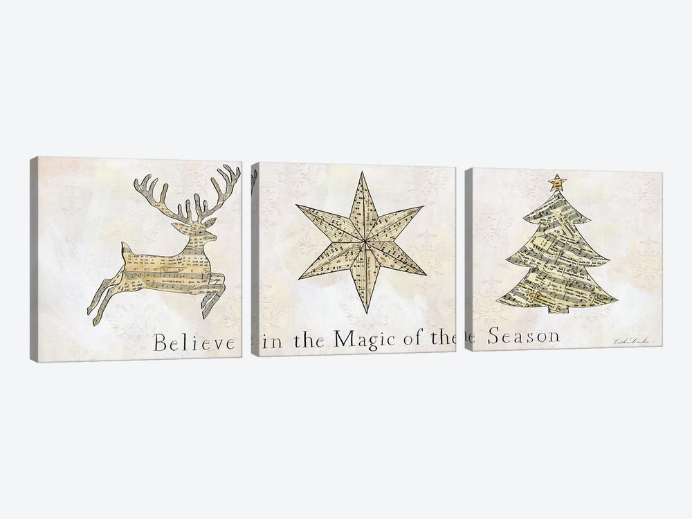 Vintage Christmas Trio by Caitlin Dundon 3-piece Canvas Art