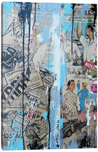 Newspaper Collage Canvas Art Print - David Drioton