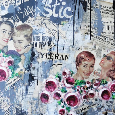 The City Collage by David Drioton framed canvas print