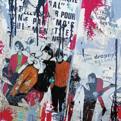 Wild and Young Collage by David Drioton framed canvas print