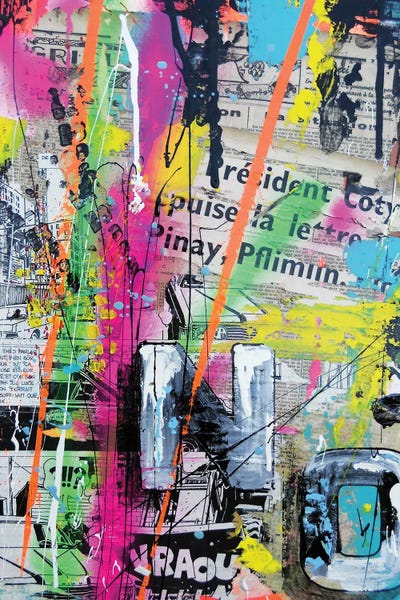 Colorful Abstracts: Rainbow Paint Collage by David Drioton