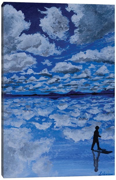 Clouds Reflection Canvas Art Print - Blue Art