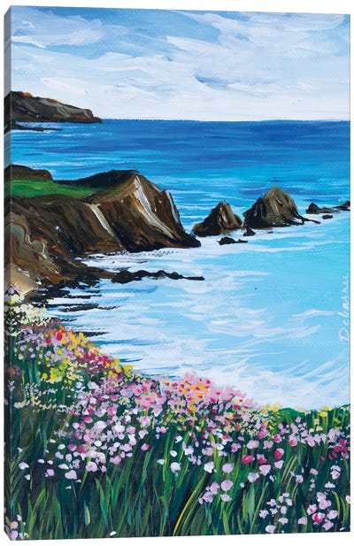 Coastal Wildflowers I Canvas Art Print - Debasree Dey