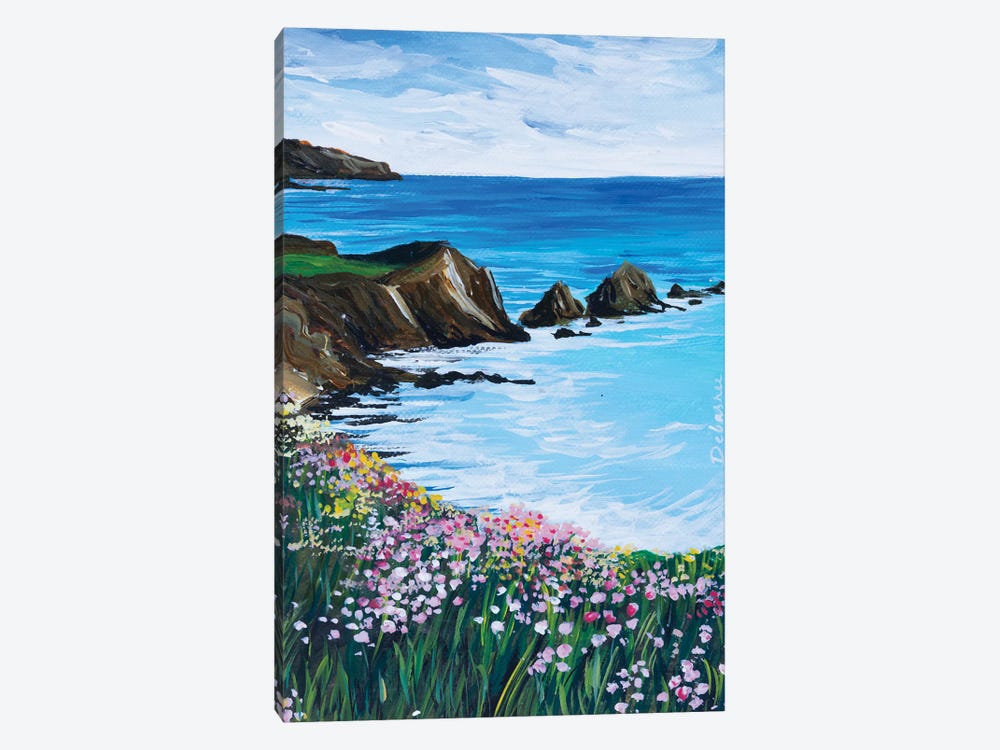 Coastal Wildflowers I by Debasree Dey 1-piece Canvas Artwork