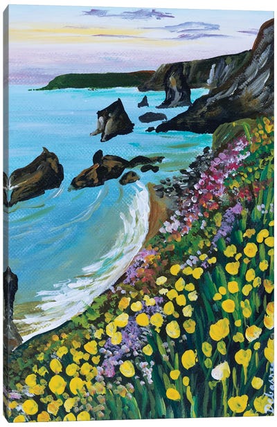 Coastal Wildflowers II Canvas Art Print - Debasree Dey
