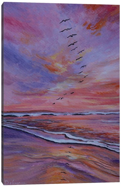Colorful Sunset Canvas Art Print - Debasree Dey