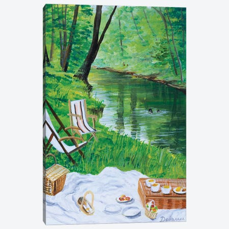 Country Side Picnic Canvas Print #DDY19} by Debasree Dey Canvas Wall Art