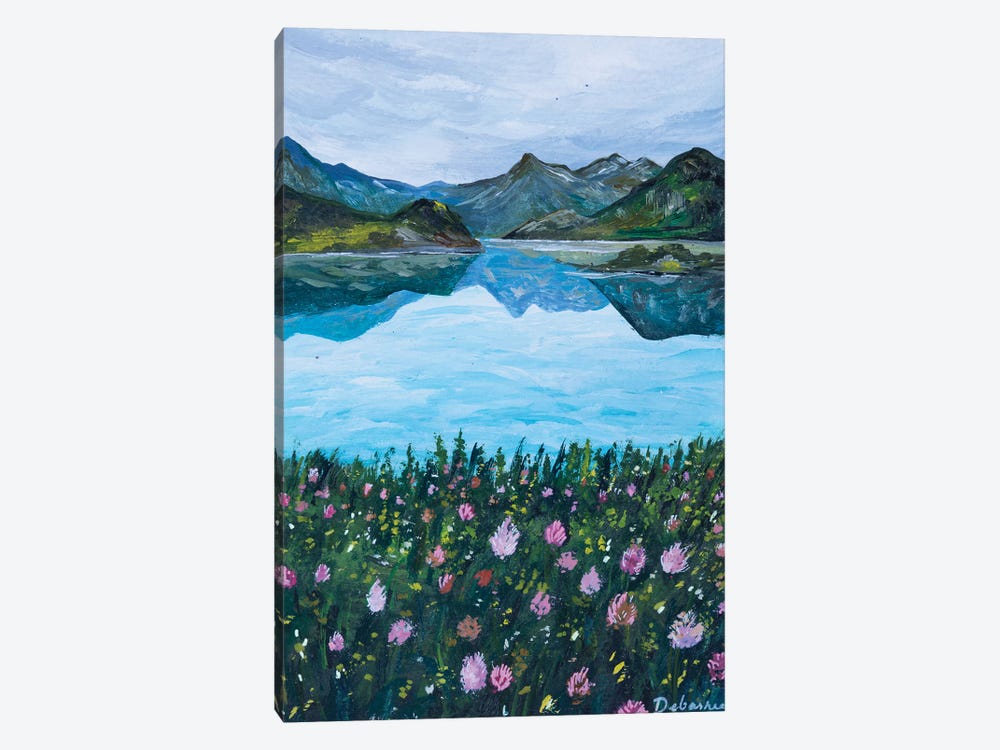 Flowers By The Lake by Debasree Dey 1-piece Canvas Wall Art