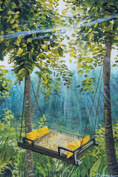 Hanging Bed In Bali by Debasree Dey canvas print