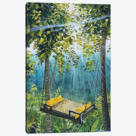 Hanging Bed In Bali Canvas Print #DDY23} by Debasree Dey Canvas Print