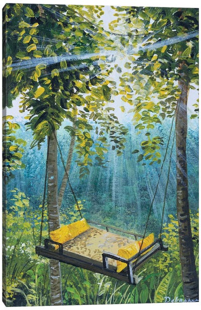 Hanging Bed In Bali Canvas Art Print - Debasree Dey