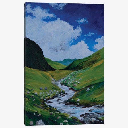Mountain Stream Canvas Print #DDY24} by Debasree Dey Canvas Art