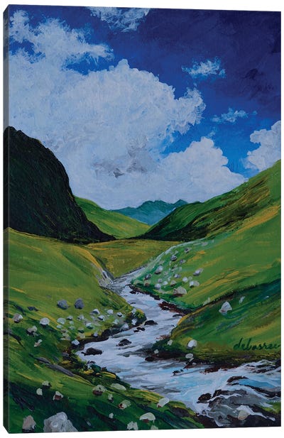 Mountain Stream Canvas Art Print - Debasree Dey