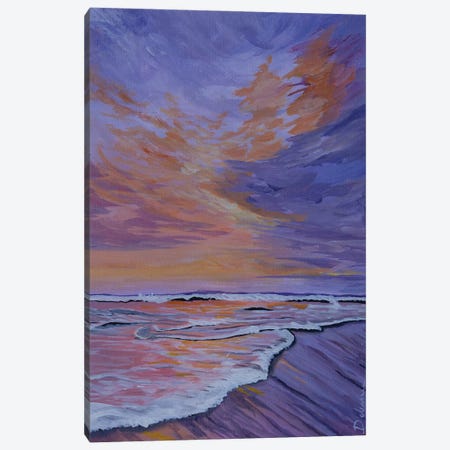 Purple Beach Canvas Print #DDY25} by Debasree Dey Canvas Art