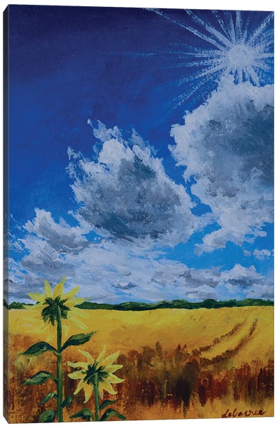 Shinning Sunflower Canvas Art Print - Debasree Dey