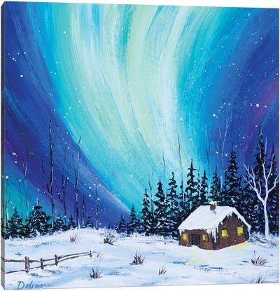 Aurora Borealis Night II Canvas Art Print - Debasree Dey