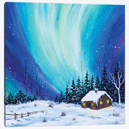 Aurora Borealis Night II Canvas Print #DDY3} by Debasree Dey Canvas Artwork