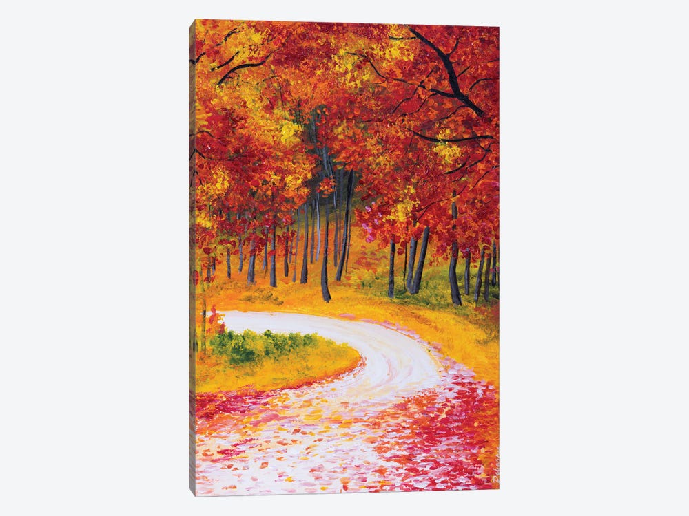 Autumn Forest Road by Debasree Dey 1-piece Canvas Print