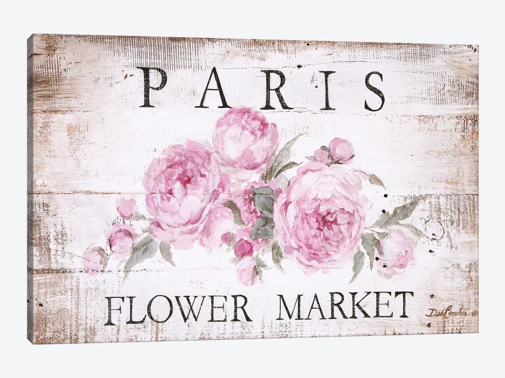 Paris Flower Market Sign by Debi Coules 1-piece Canvas Wall Art