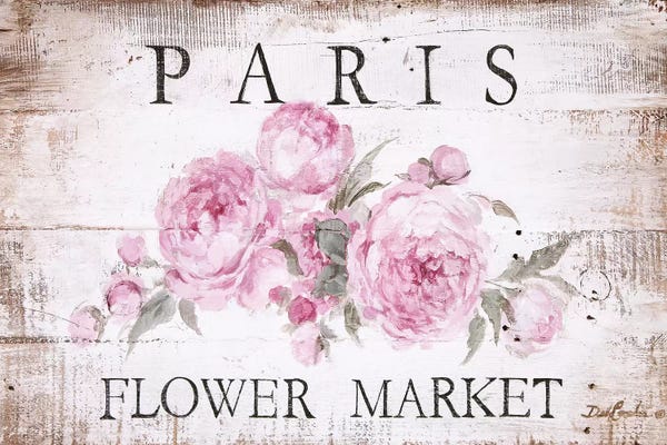 Peonies: Paris Flower Market Sign by Debi Coules