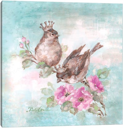 French Crown Songbirds I Canvas Art Print