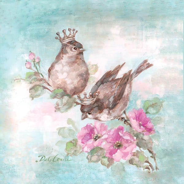 Shabby Chic Décor: French Crown Songbirds I by Debi Coules