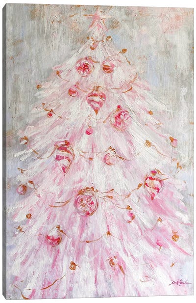 A Pink Christmas Canvas Art Print - Shabby Chic Décor