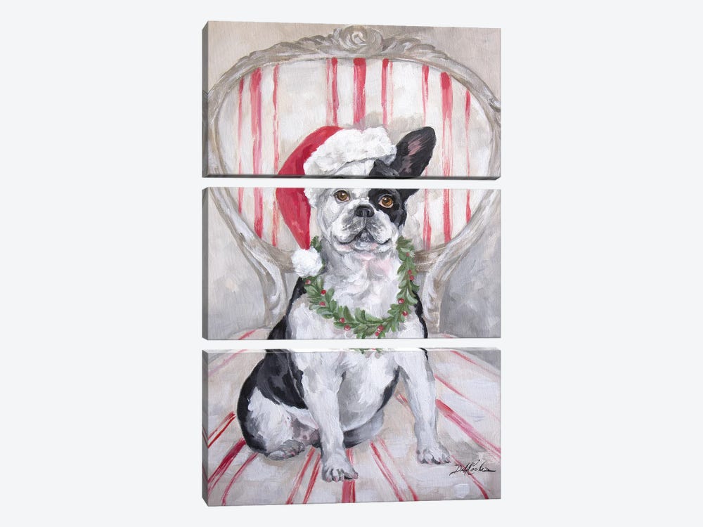 Frenchies Christmas by Debi Coules 3-piece Canvas Art