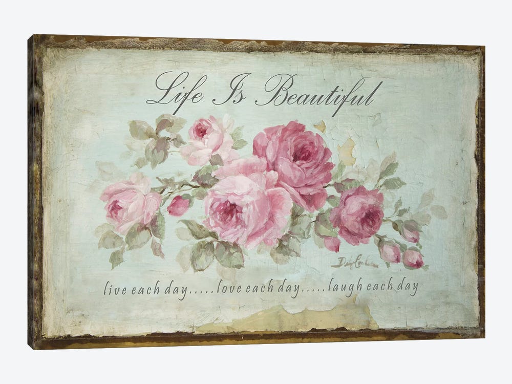 Life is Beautiful; Live, Love, Laugh by Debi Coules 1-piece Canvas Art