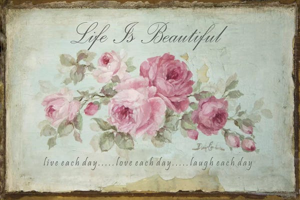 Grandmillenial Decor: Life is Beautiful; Live, Love, Laugh by Debi Coules