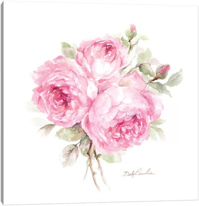 English Roses Canvas Art Print - Pink Art