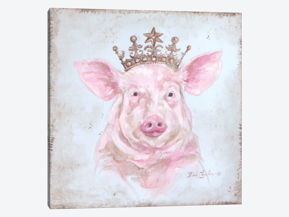 Crowned Pig by Debi Coules 1-piece Art Print