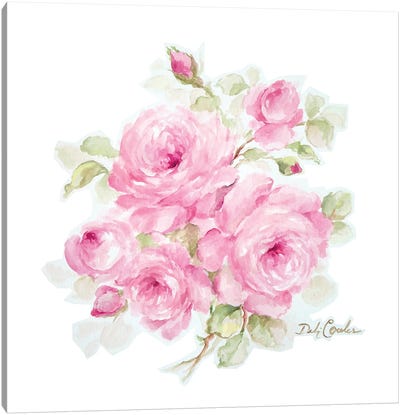 Romantic Roses Canvas Art Print - Debi Coules Florals