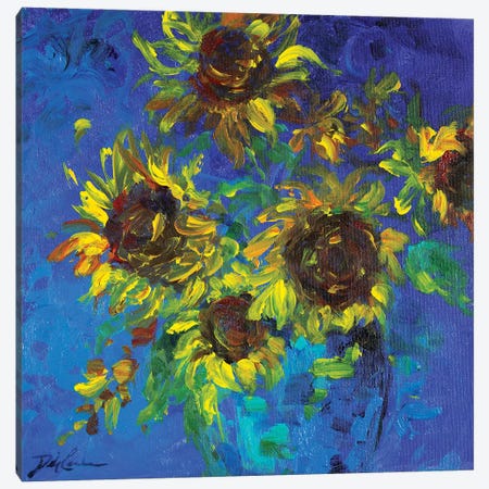 Sunflowers in Vase Canvas Print #DEB157} by Debi Coules Art Print