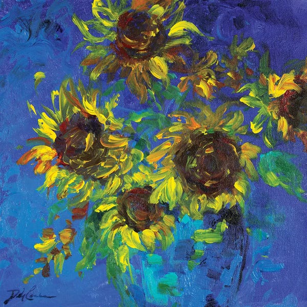 Contemporary Fine Art: Sunflowers in Vase by Debi Coules
