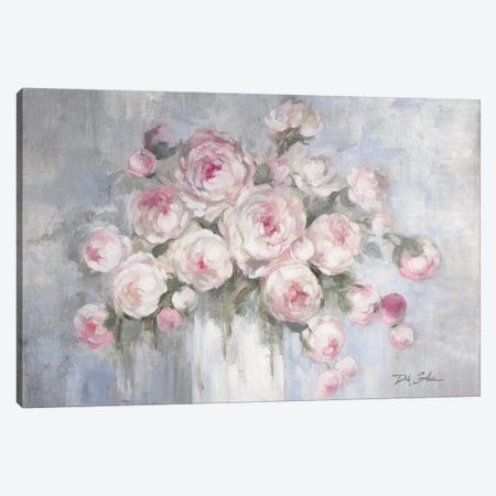 Peonies in White Vase Canvas Print #DEB163} by Debi Coules Canvas Art Print