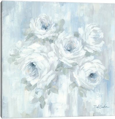 White Roses Canvas Art Print - Debi Coules