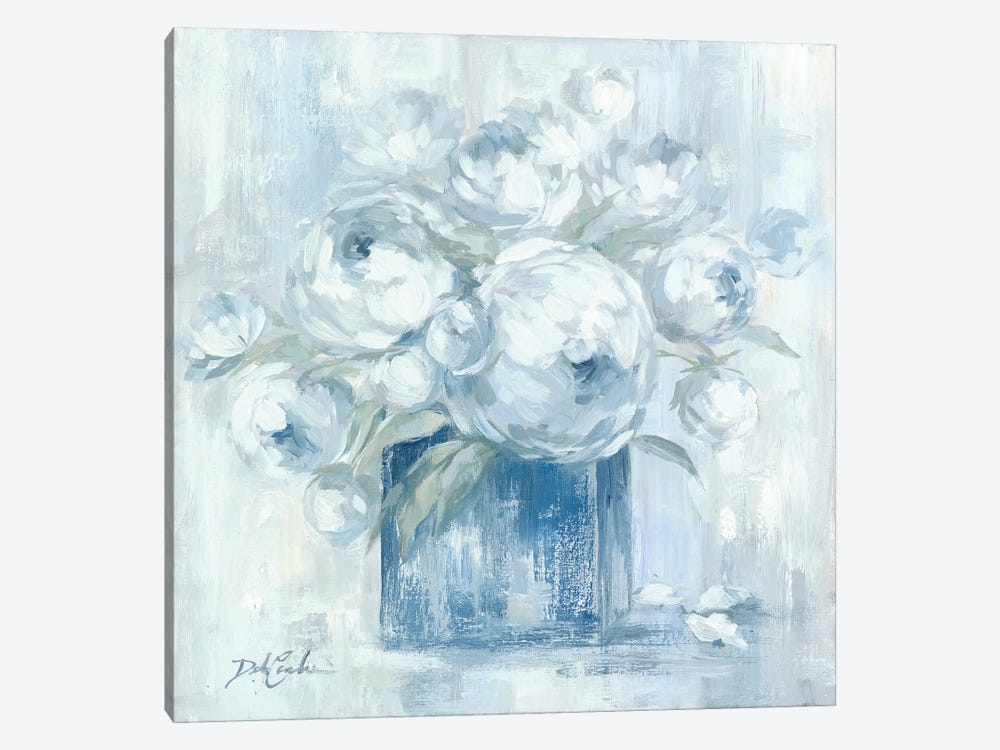 White Peonies by Debi Coules 1-piece Canvas Print