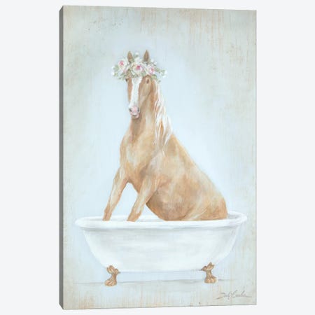 Horse In A Tub Canvas Print #DEB171} by Debi Coules Canvas Wall Art