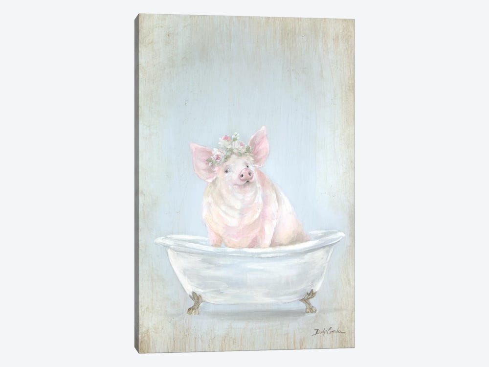 Pig In A Tub by Debi Coules 1-piece Canvas Print