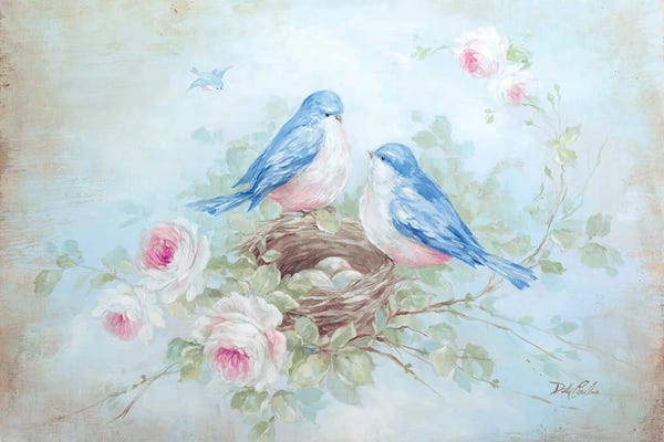 Floral & Botanical: Bluebird Spring by Debi Coules