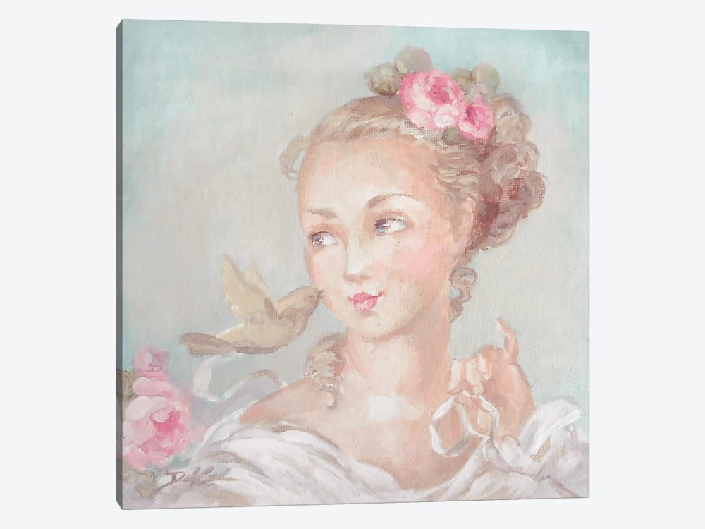 French Lady With Bird by Debi Coules 1-piece Art Print